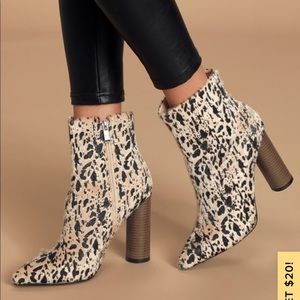 Willa Multi Cow Print Pointed-Toe Ankle Booties